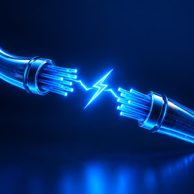Render 3D de cables eléctricos con energía